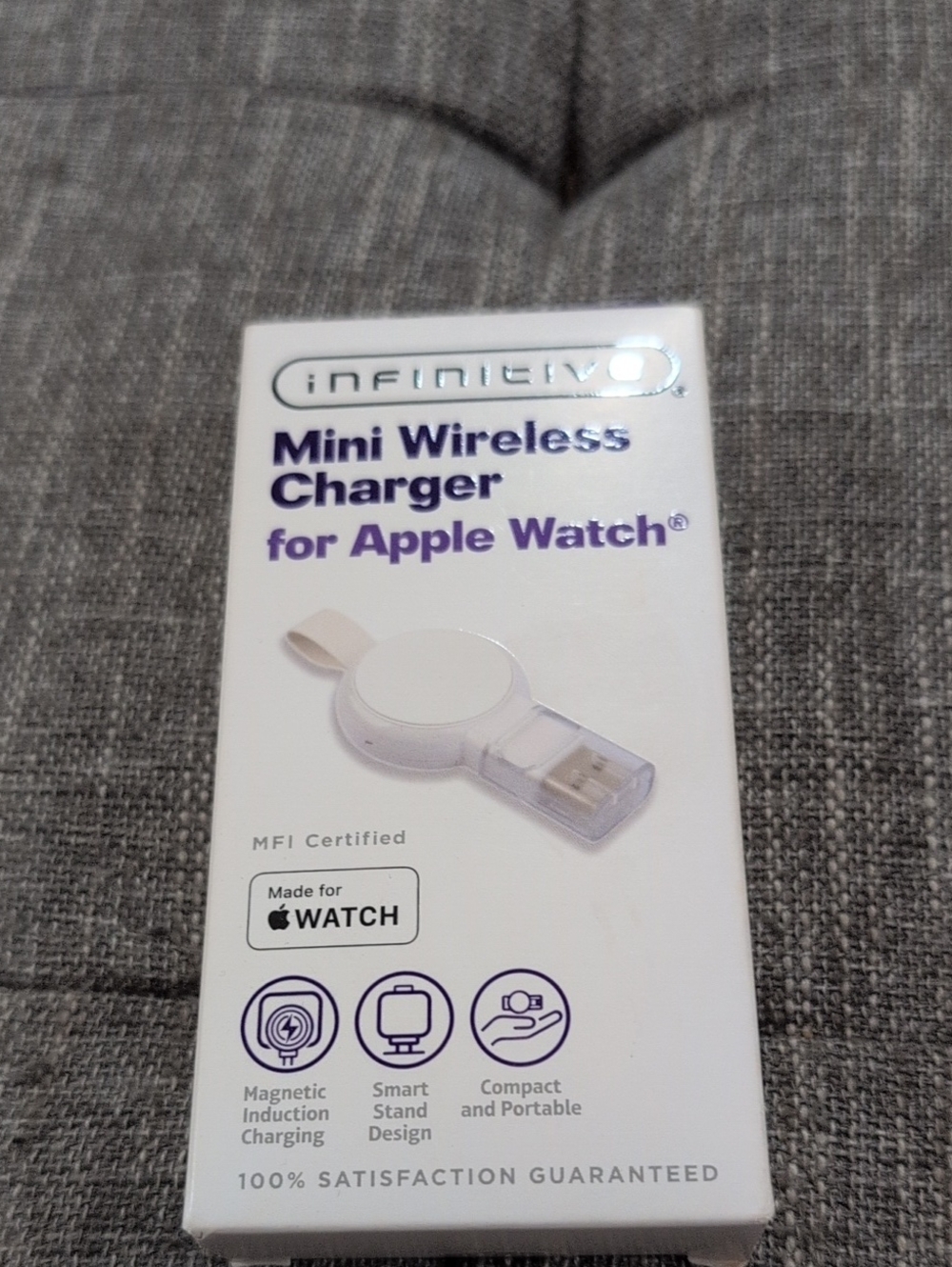 Infinitive Mini Wireless Charger for Apple Watch - White